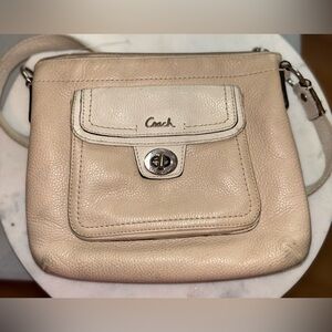 GIVEAWAY Coach Beige Leather Crossbody Bag